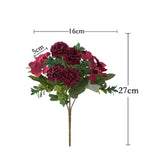 Maxbell Silk Hydrangea Flowers Bouquet for Living Room Meeting Room Decor Red