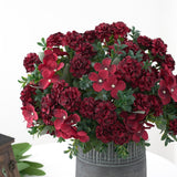 Maxbell Silk Hydrangea Flowers Bouquet for Living Room Meeting Room Decor Red