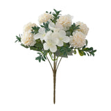 Maxbell Silk Hydrangea Flowers Bouquet for Living Room Meeting Room Decor White