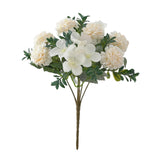 Maxbell Silk Hydrangea Flowers Bouquet for Living Room Meeting Room Decor White