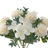 Maxbell Silk Hydrangea Flowers Bouquet for Living Room Meeting Room Decor White