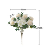 Maxbell Silk Hydrangea Flowers Bouquet for Living Room Meeting Room Decor White