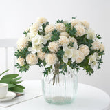 Maxbell Silk Hydrangea Flowers Bouquet for Living Room Meeting Room Decor White