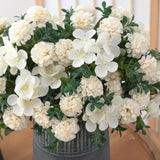 Maxbell Silk Hydrangea Flowers Bouquet for Living Room Meeting Room Decor White