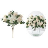 Maxbell Silk Hydrangea Flowers Bouquet for Living Room Meeting Room Decor White