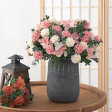 Maxbell Silk Hydrangea Flowers Bouquet for Living Room Meeting Room Decor Light Pink