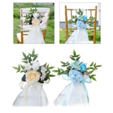 Maxbell Wedding Chair Decoration Flower Chair Back Flowers for Banquet