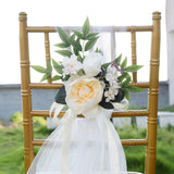 Maxbell Wedding Chair Decoration Flower Chair Back Flowers for Banquet