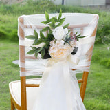 Maxbell Wedding Chair Decoration Flower Chair Back Flowers for Banquet