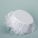 Maxbell Flower Girl Basket Bowknot Flower Candy Baskets 8'' x 8'' Decor for Holiday White