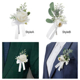 Maxbell Chest Corsage Formal Suit Accessories Boutonniere for Bridal Wedding StyleA