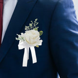Maxbell Chest Corsage Formal Suit Accessories Boutonniere for Bridal Wedding StyleA