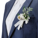 Maxbell Chest Corsage Formal Suit Accessories Boutonniere for Bridal Wedding StyleB