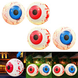 Maxbell Halloween Inflatable Eyeball Scary Eye Balls Toys for Garden Party Decor Blue and Red 1Pair