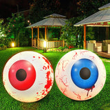 Maxbell Halloween Inflatable Eyeball Scary Eye Balls Toys for Garden Party Decor Blue and Red 1Pair