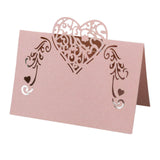 Maxbell 50 Pieces Heart Shape Paper Place Cards Elegant for Events Dinner Engagement Pink