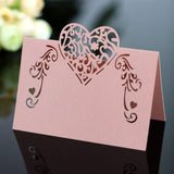 Maxbell 50 Pieces Heart Shape Paper Place Cards Elegant for Events Dinner Engagement Pink