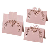 Maxbell 50 Pieces Heart Shape Paper Place Cards Elegant for Events Dinner Engagement Pink