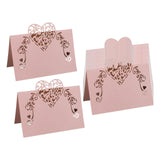 Maxbell 50 Pieces Heart Shape Paper Place Cards Elegant for Events Dinner Engagement Pink