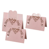 Maxbell 50 Pieces Heart Shape Paper Place Cards Elegant for Events Dinner Engagement Pink