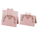 Maxbell 50 Pieces Heart Shape Paper Place Cards Elegant for Events Dinner Engagement Pink