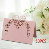 Maxbell 50 Pieces Heart Shape Paper Place Cards Elegant for Events Dinner Engagement Pink