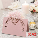 Maxbell 50 Pieces Heart Shape Paper Place Cards Elegant for Events Dinner Engagement Pink