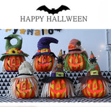 Maxbell Halloween Foam Pumpkin Lantern Decoration Props for Home Tabletop Green Hat