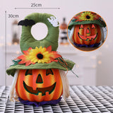 Maxbell Halloween Foam Pumpkin Lantern Decoration Props for Home Tabletop Green Hat