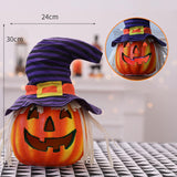 Maxbell Halloween Foam Pumpkin Lantern Decoration Props for Home Tabletop Purple Hat