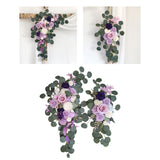 Maxbell Rustic Artificial Flower Swag Handmade Hanging for Parties Arbor Ornament Purple