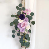 Maxbell Rustic Artificial Flower Swag Handmade Hanging for Parties Arbor Ornament Purple