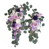 Maxbell Rustic Artificial Flower Swag Handmade Hanging for Parties Arbor Ornament Purple
