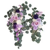 Maxbell Rustic Artificial Flower Swag Handmade Hanging for Parties Arbor Ornament Purple