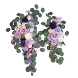 Maxbell Rustic Artificial Flower Swag Handmade Hanging for Parties Arbor Ornament Purple