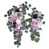 Maxbell Rustic Artificial Flower Swag Handmade Hanging for Parties Arbor Ornament Purple