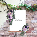 Maxbell Rustic Artificial Flower Swag Handmade Hanging for Parties Arbor Ornament Purple