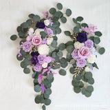 Maxbell Rustic Artificial Flower Swag Handmade Hanging for Parties Arbor Ornament Purple