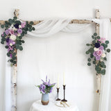Maxbell Rustic Artificial Flower Swag Handmade Hanging for Parties Arbor Ornament Purple