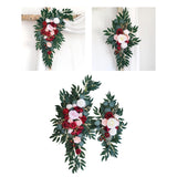 Maxbell Rustic Artificial Flower Swag Handmade Hanging for Parties Arbor Ornament Red