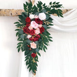 Maxbell Rustic Artificial Flower Swag Handmade Hanging for Parties Arbor Ornament Red