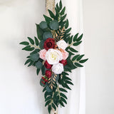 Maxbell Rustic Artificial Flower Swag Handmade Hanging for Parties Arbor Ornament Red