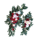 Maxbell Rustic Artificial Flower Swag Handmade Hanging for Parties Arbor Ornament Red