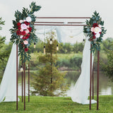Maxbell Rustic Artificial Flower Swag Handmade Hanging for Parties Arbor Ornament Red