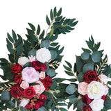 Maxbell Rustic Artificial Flower Swag Handmade Hanging for Parties Arbor Ornament Red