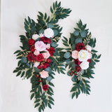 Maxbell Rustic Artificial Flower Swag Handmade Hanging for Parties Arbor Ornament Red