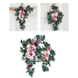 Maxbell Rustic Artificial Flower Swag Handmade Hanging for Parties Arbor Ornament Pink