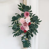 Maxbell Rustic Artificial Flower Swag Handmade Hanging for Parties Arbor Ornament Pink