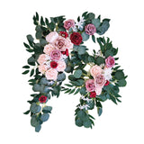 Maxbell Rustic Artificial Flower Swag Handmade Hanging for Parties Arbor Ornament Pink