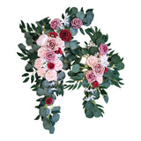 Maxbell Rustic Artificial Flower Swag Handmade Hanging for Parties Arbor Ornament Pink